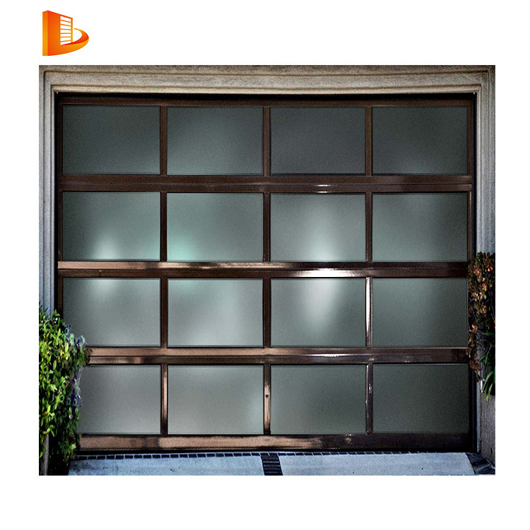 Modern Design Garage Door Control Tempered Glass Garage Door Aluminium Vertical Bifold Garage Doors For House And Villa