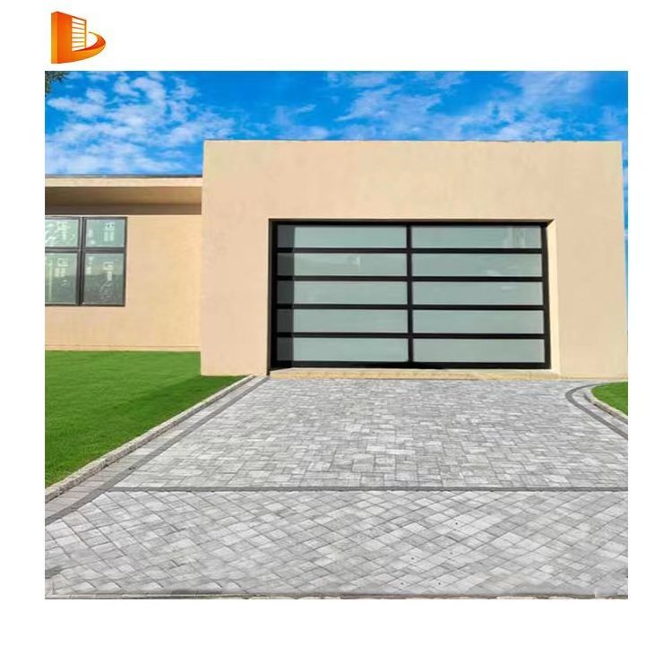 Modern Design Garage Door Control Tempered Glass Garage Door Aluminium Vertical Bifold Garage Doors For House And Villa