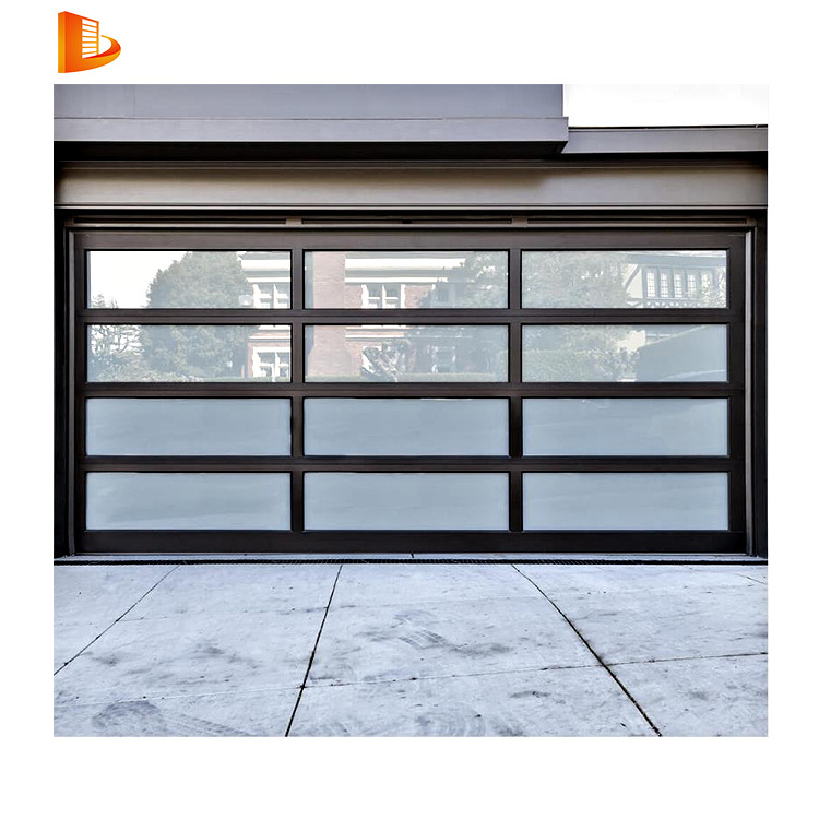 12x9 Square Window Flood Barrier Pull Up Garage Door Commercial Glass Entry Doors for Stores