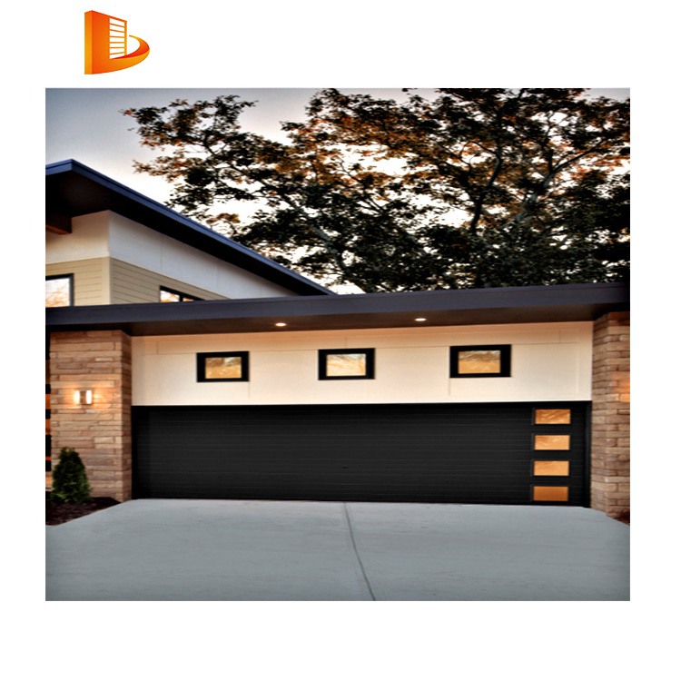 custom garage doors, automatic, electric, sectional, Double skin, wooden car, for Villa