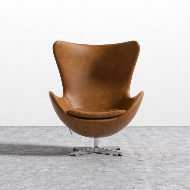 Factory Price  Modern Luxury Leather Egg Chair with footstool  Living Room  Nordic  Armchair Swivel