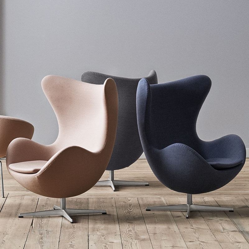 Factory Price  Modern Luxury Leather Egg Chair with footstool  Living Room  Nordic  Armchair Swivel