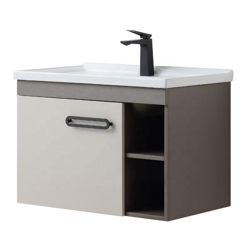 Bath furniture washbasin wood melamine bathroom cabinet vanity with medicine mirror