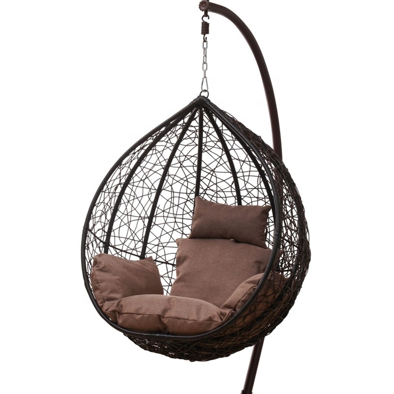 Best Selling Swing Person Deep Cushion Rocking Basket Rattan Swing Chair Living Room Indoor Hanging Swing Egg Chair