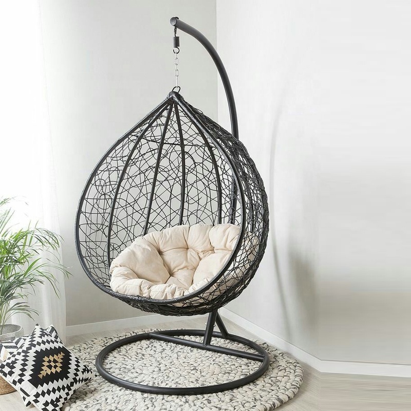 Best Selling Swing Person Deep Cushion Rocking Basket Rattan Swing Chair Living Room Indoor Hanging Swing Egg Chair