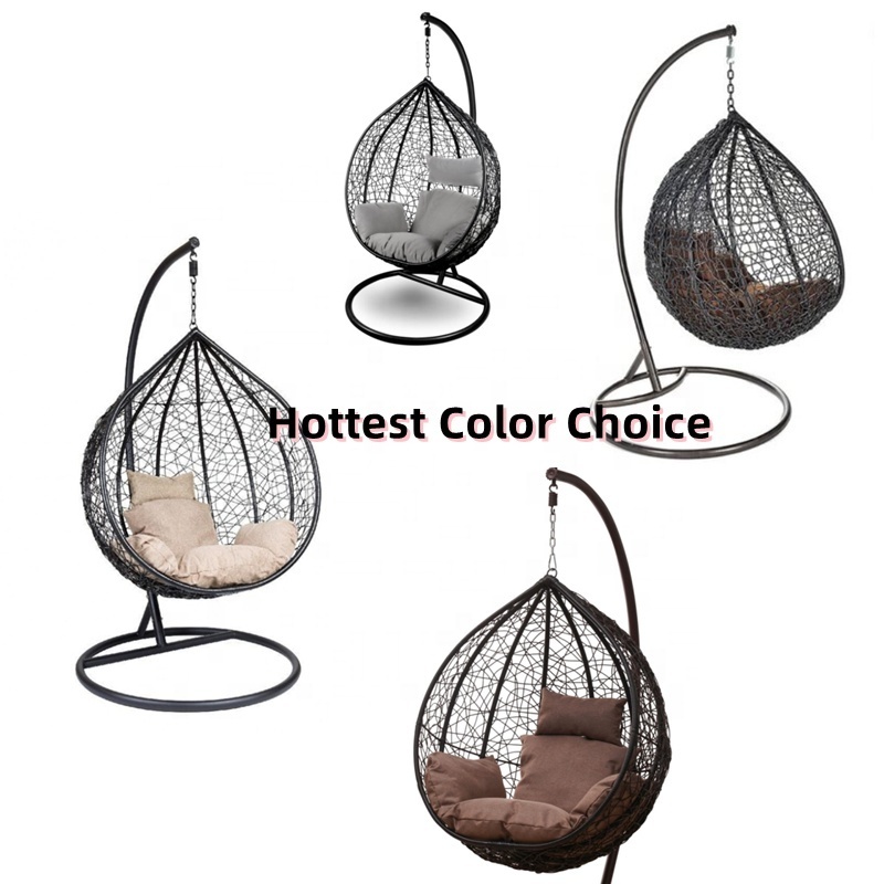 Furniture Manufacturer Egg Hanging Swing Chair Cheap Metal With Round Frame Garden Wicker Furniture