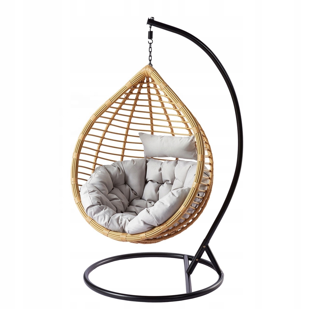 Hanging Chair With Round Frame Rattan Hanging Egg Garden Rattan Swing Chair