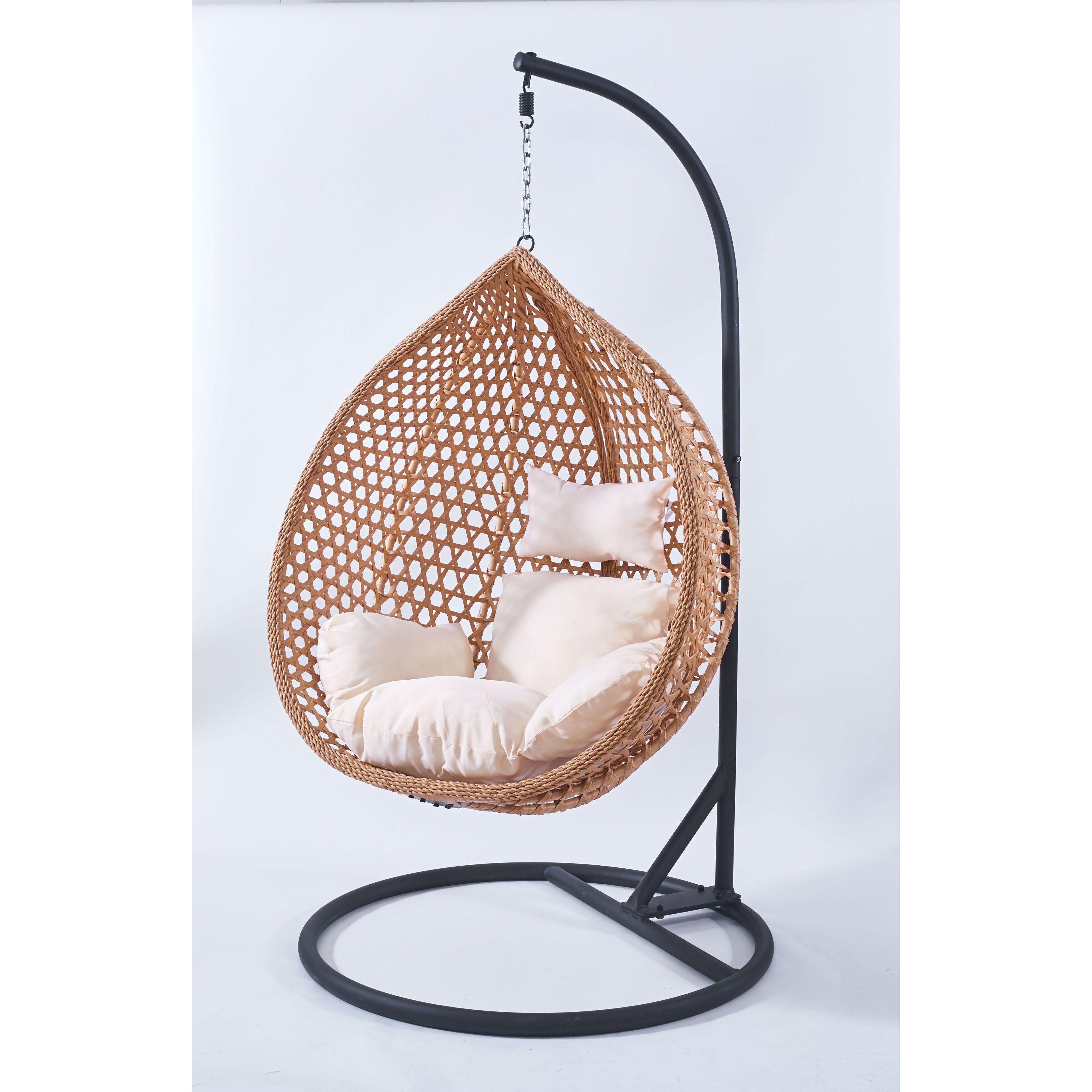 2023 hotsell wholesale foldable egg chair garden hammock patio rattan wicker swing hanging folding egg chairs with metal stand