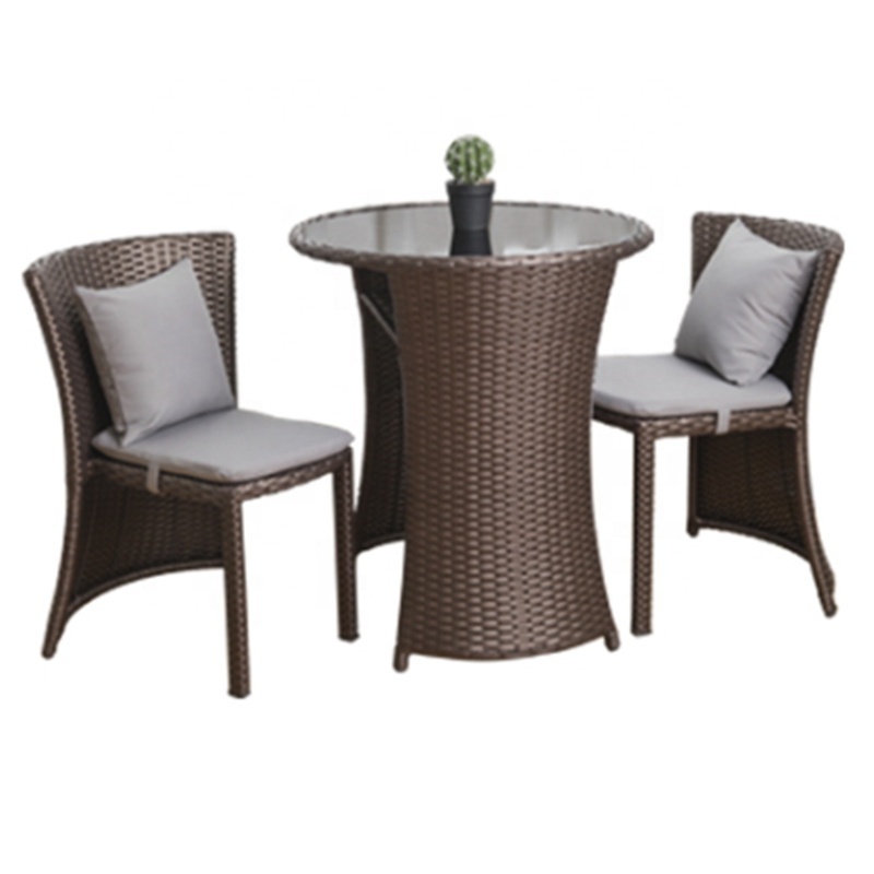 Unique Design Space Saving Modern Waterproof Outdoor Garden Patio Furniture Rattan Coffee Table Garden Sets