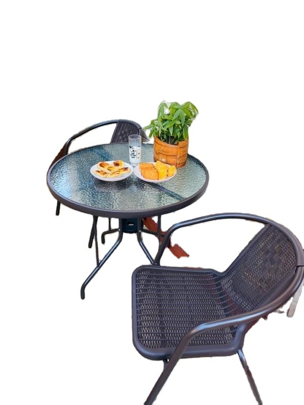 Simple Style Square Metal Bistro Set Patio Restaurant Outdoor Dinning Table Set