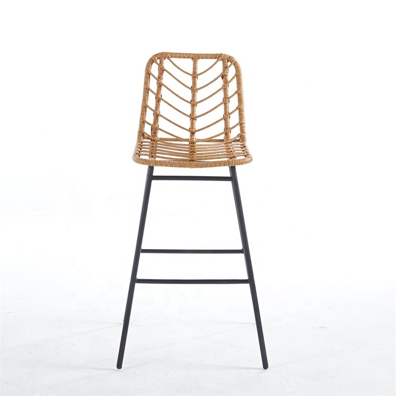 Rattan Bar Stools Wholesale Waterproof Outdoor Garden Furniture Bistro Bar Restaurant Rattan Chair