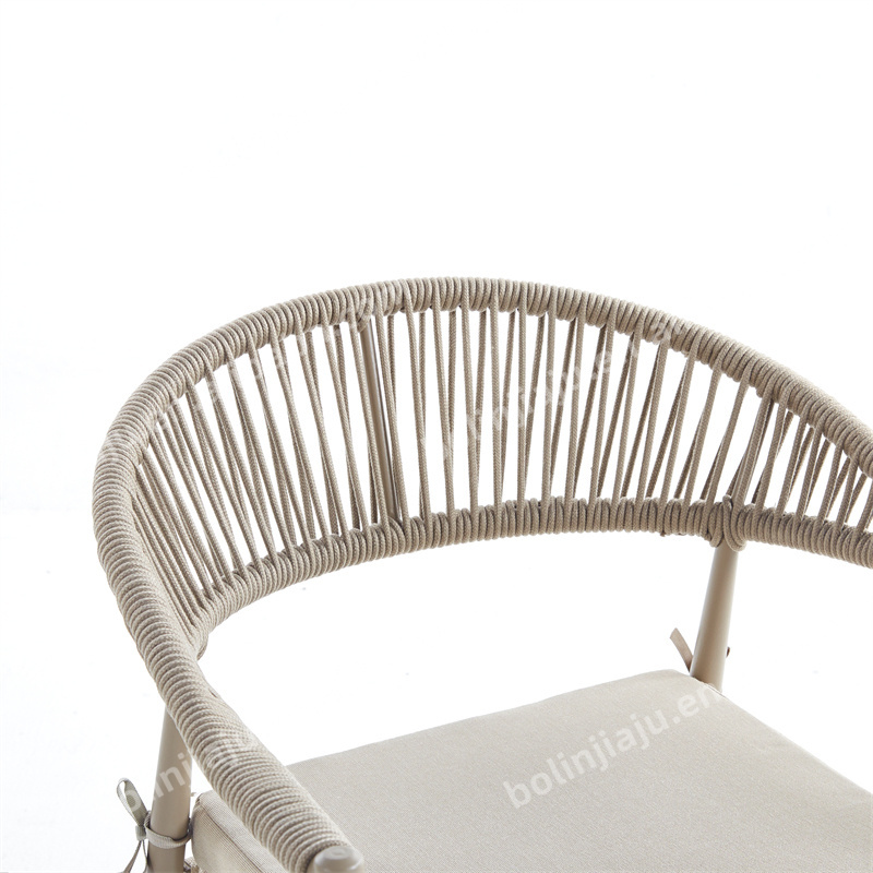 Patio Garden Furniture Outdoor Rope Weaving Arm Garden Chair Restaurant Cafe Aluminum Outdoor Dining Chair