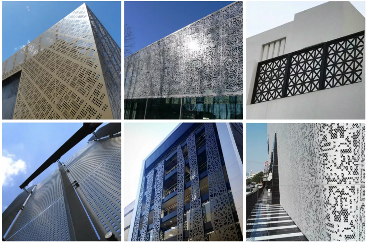 Aluminum Panel Stainless Decorative Perforated Screen Laser Cut Metal Facade Curtain Wall Cladding Steel Curtain Wall Outdoor