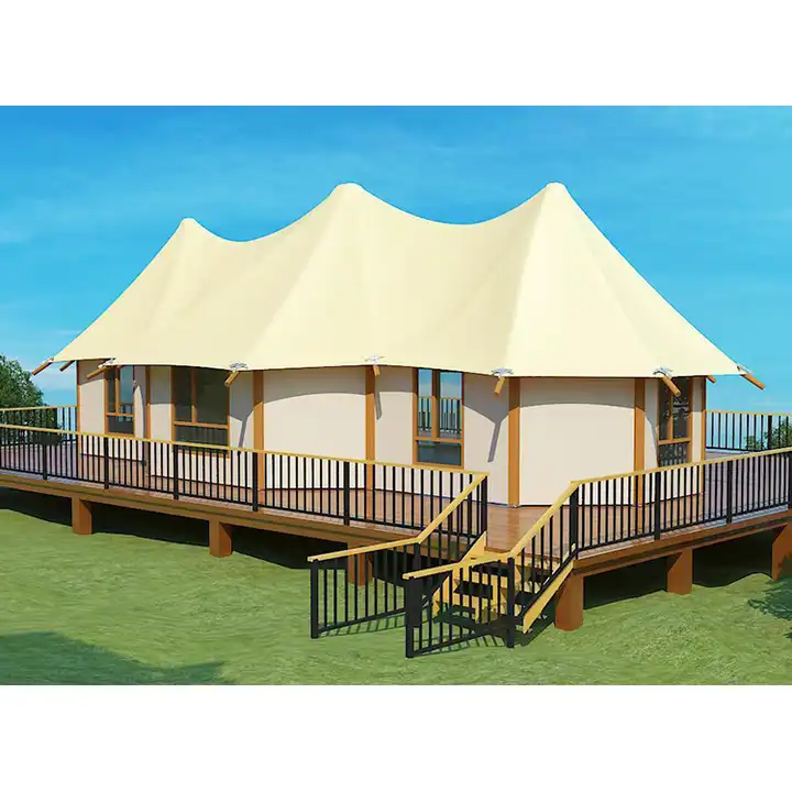 China Manufacturer Eco Lodge Glamping Tent Suites Living Resort Tent 3 Bedroom Prefabricated House