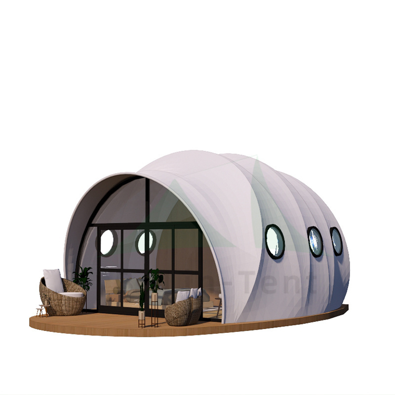 Eco Shell Cocoon-Like Shape Glamping Safari Tents For Camping Hotel Resort Event