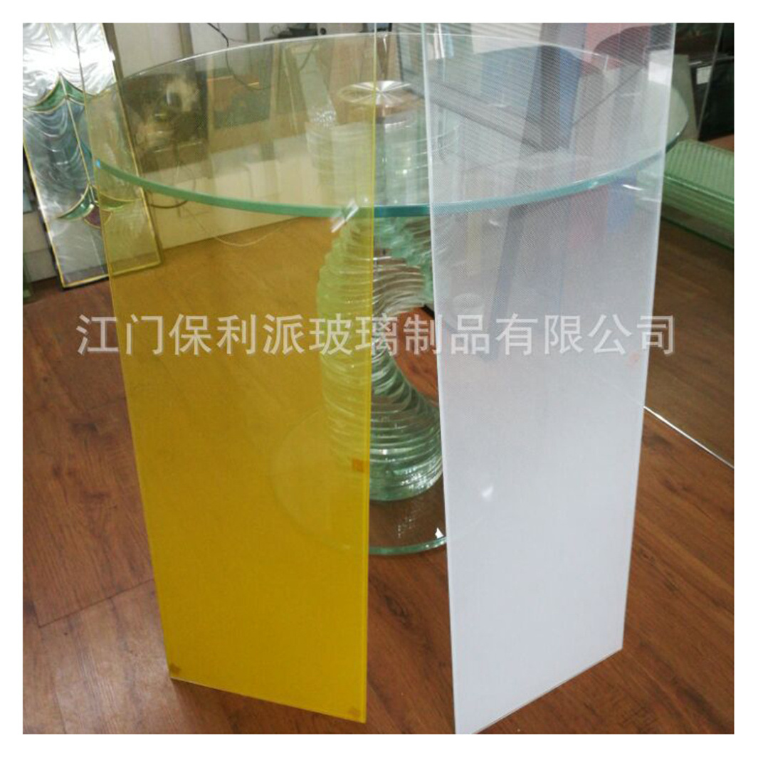 Custom frosted gradient Low-iron colored ultra clear tempered frosted glass toilet door