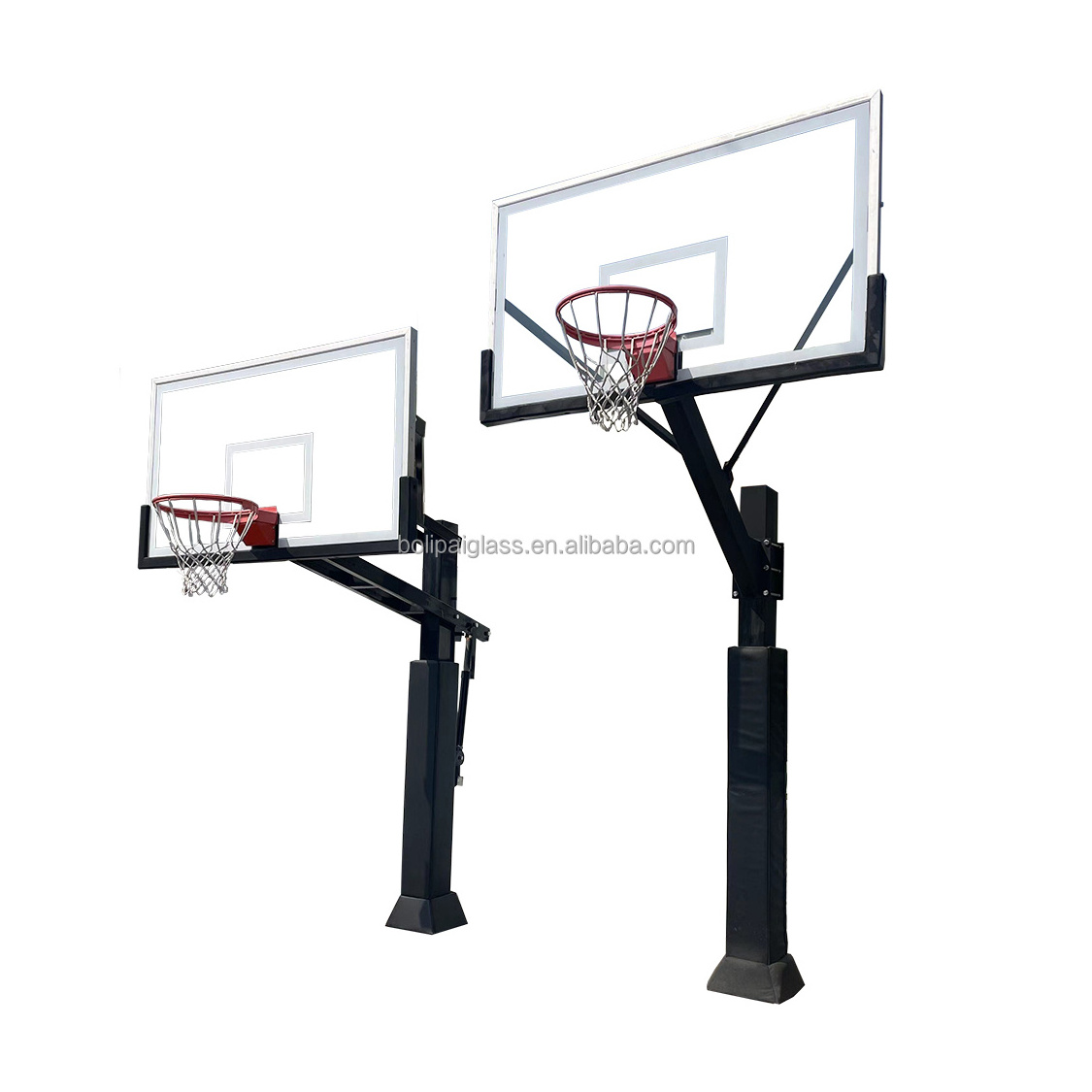 5-10ft Height Adjustable Basketball Goal Outdoor Basketball Hoop Stand with 72 Inch basketball board