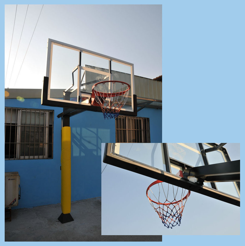 Hot dip galvanized anti rust Inground Height Adjustable Outdoor Basketball Stand basketball hoop