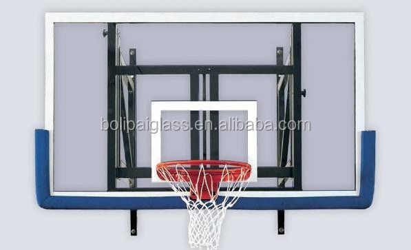 Custom Adjustable Wall Mounted Glass Basketball Backboard Hoop