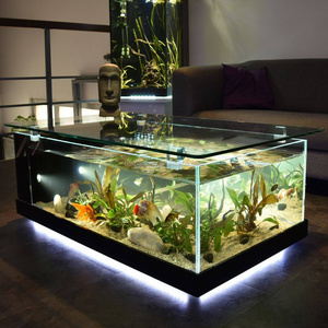 Custom awesome led fish tank coffee table aquarium table for sale