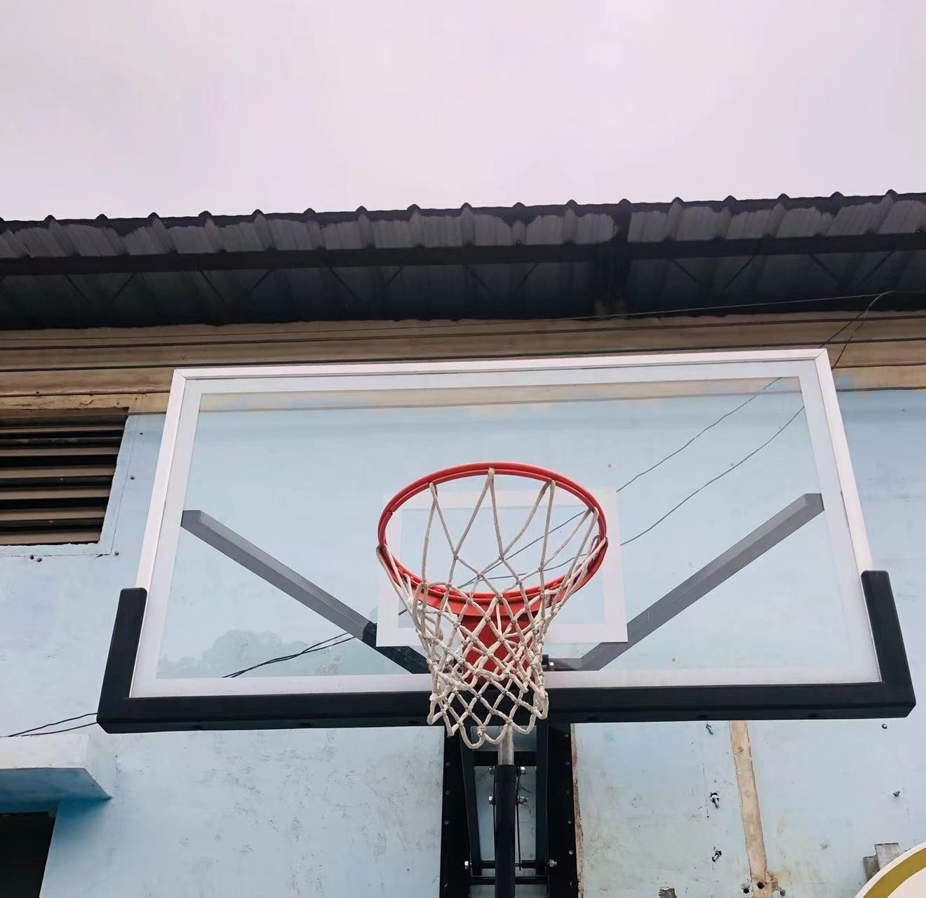 FIBA Approved wall hanging basketball board basketball hoop with PU padding and 450mm basketball rim