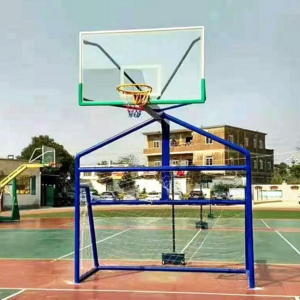 The school uses an all-in-one basketball stand and football gate