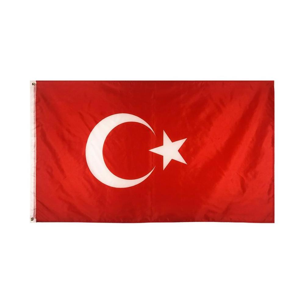 High Quality Hot Selling Directly Stock National 100% Polyester Turkey Flag