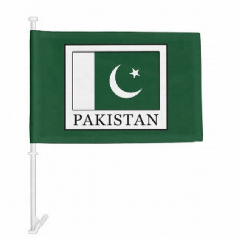 Custom logo sublimation printing polyester car flags wholesale Islam car flags cheap custom country Pakistan car window flags