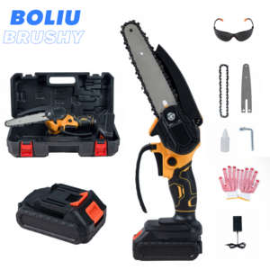 BOLIU Brushy Dewei Foot Wrap 21V Cordless Mini Electric Chainsaw 6-Inch Corrosion-Resistant Hand Chain Saw Wood Applications