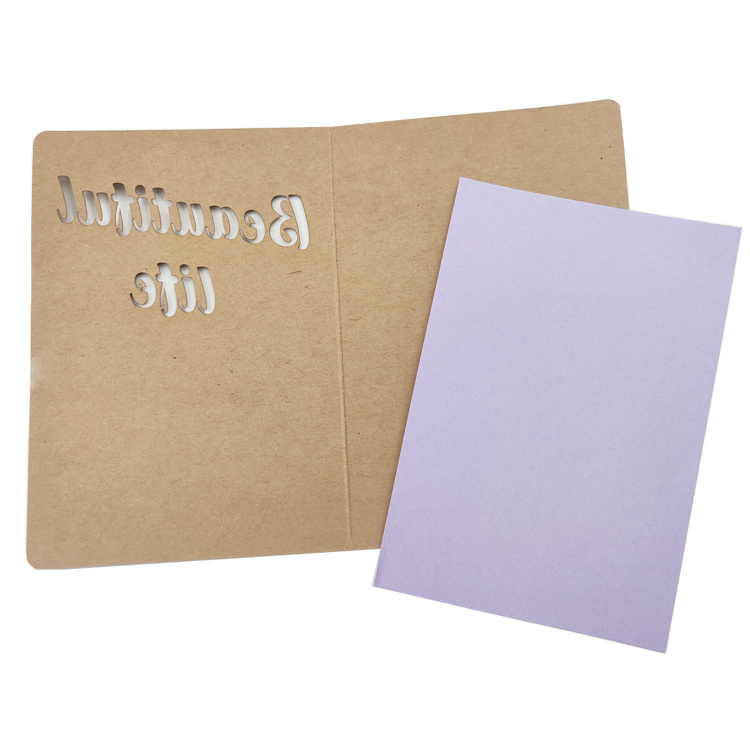 Custom Printing In Stock With Envelope Christmas Birthday Invitation Hollow Out Kraft Paper Greeting Card