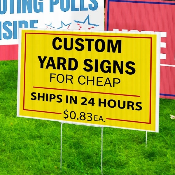 Customized yard signs 18x24 inch high quality stand up advertisement display boards