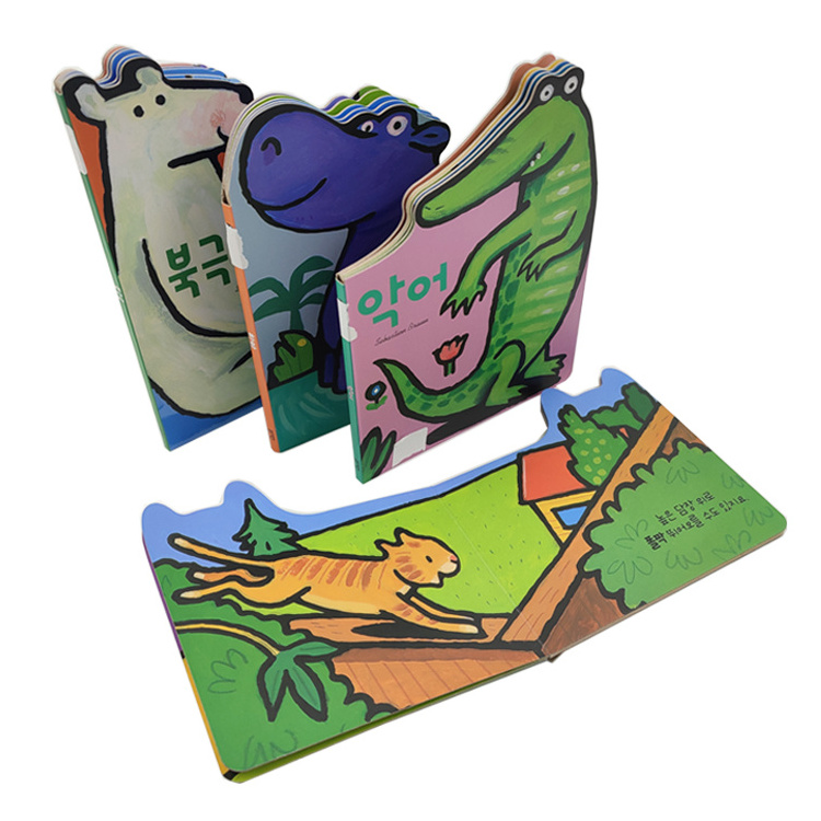 Custom Baby Board Book With Die-cutting Shape Printing Board Book All Color Kids Board Book