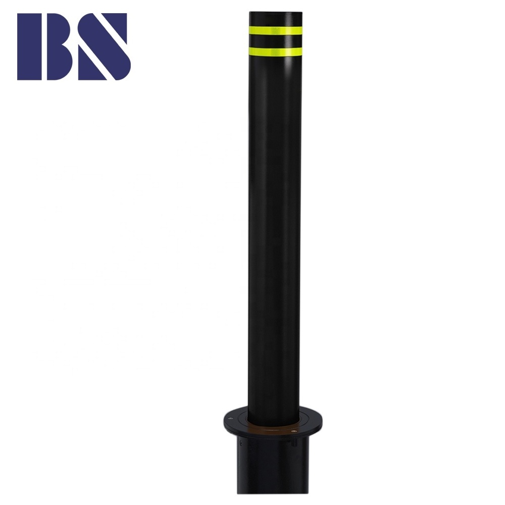 Manufacturer Stainless Steel Metal Traffic Manual Underground Mounted Manual Retractable Bollard For Vehicle Access