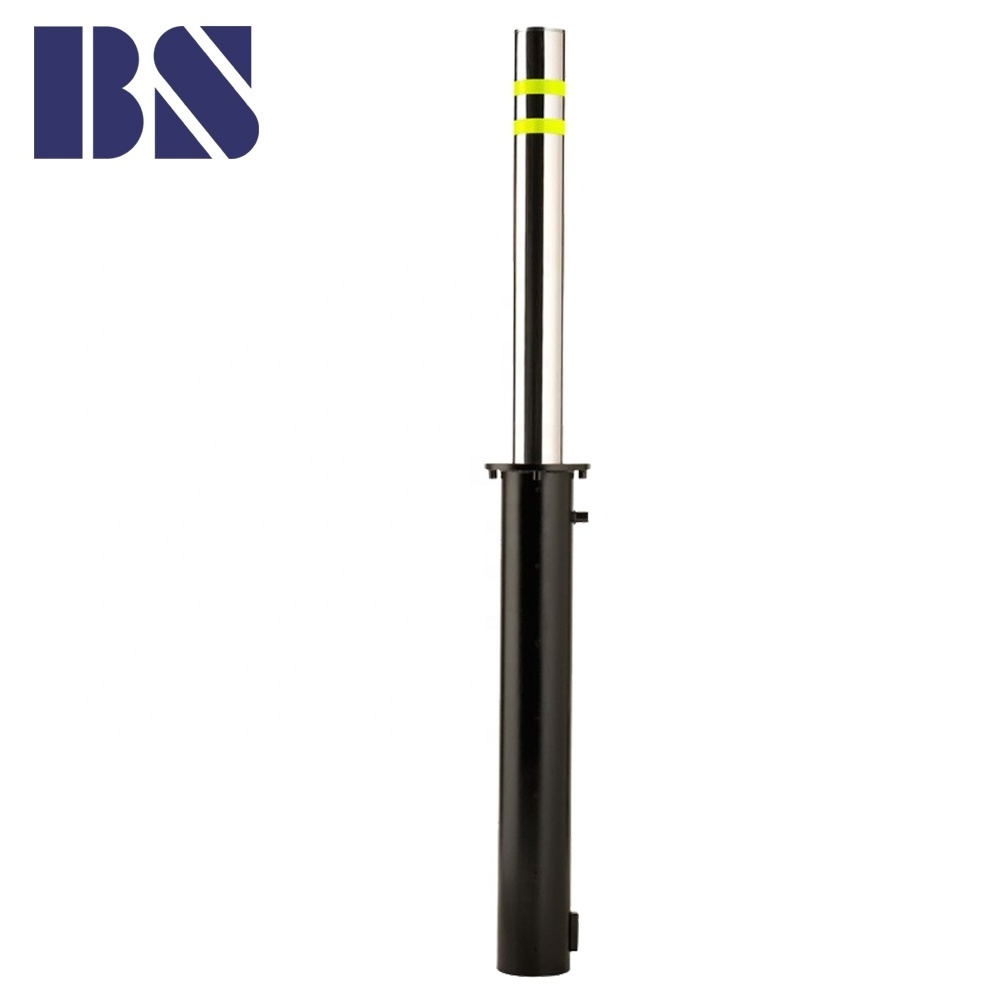 Manufacturer Stainless Steel Metal Traffic Manual Underground Mounted Manual Retractable Bollard For Vehicle Access