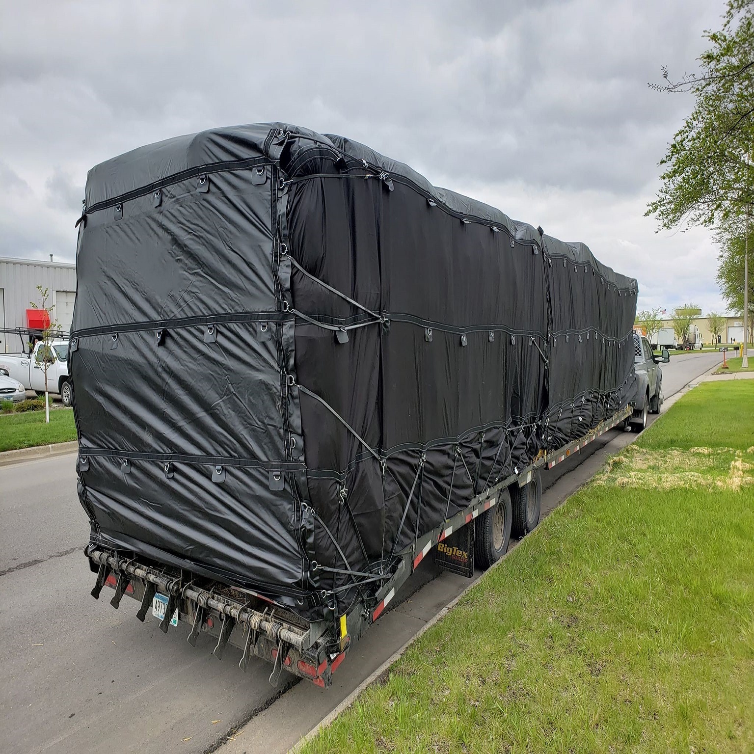 Discount Cargo Control 14oz 3 piece PVC Flatbed Trailer Tarp and Heavy duty lumber tarp