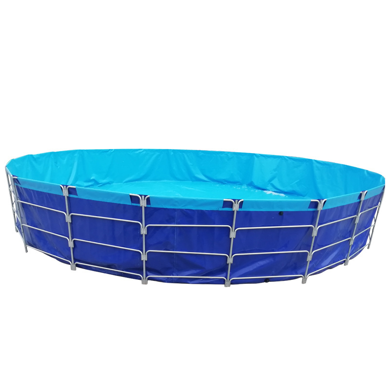 China Factory Custom size Aquaculture round PVC fish tanks for outdoor commercial large plastic Pvc Coated Tarpaulin Water Tank