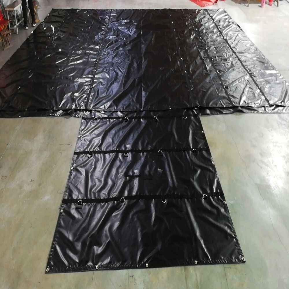 China Factory Top Quality Heavy Duty 18oz Lumber Tarp  8' Drop 24' x 27' with 8 Ft Drop Flatbed Truck Tarps with 8