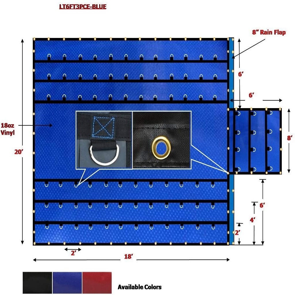 China Cheap Lumber Tarp with Flap for Flatbed Truck and Trailer-6'Drop