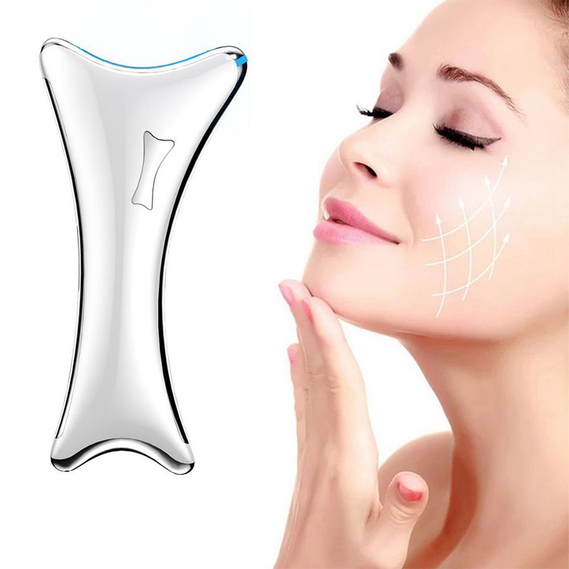 Dual Action Beauty Led Electric Gua Sha Board Usb Vibration Facial Neck Heating Scraping Massager Tool