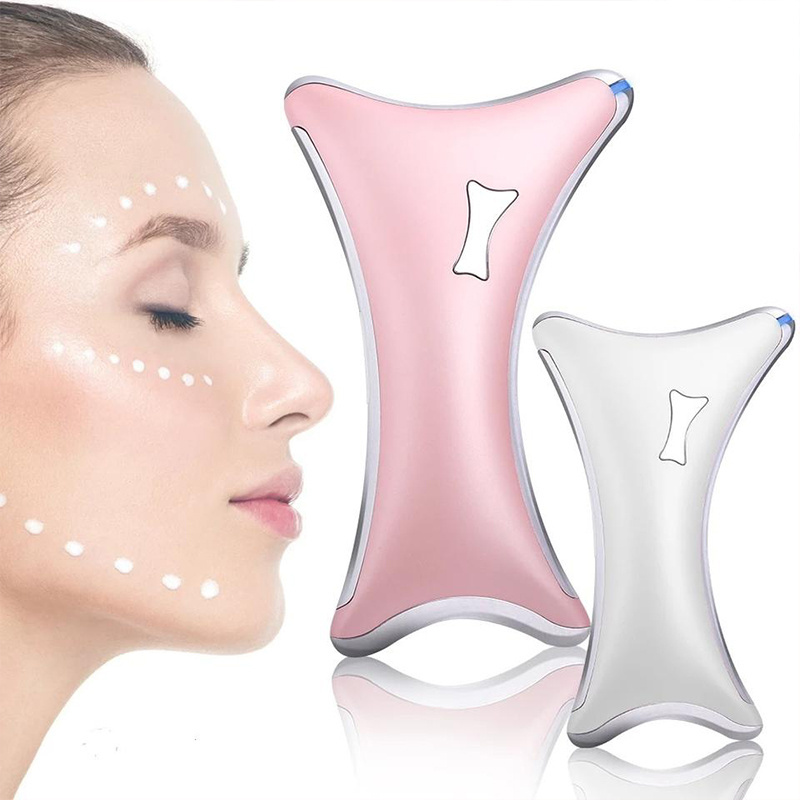 Dual Action Beauty Led Electric Gua Sha Board Usb Vibration Facial Neck Heating Scraping Massager Tool