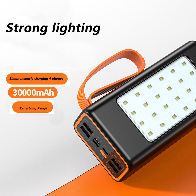 Outdoor Big Capacity Power Banks & power station 30000mAh 50000mAh Fast Charging Power Bank Portable Strong lighting