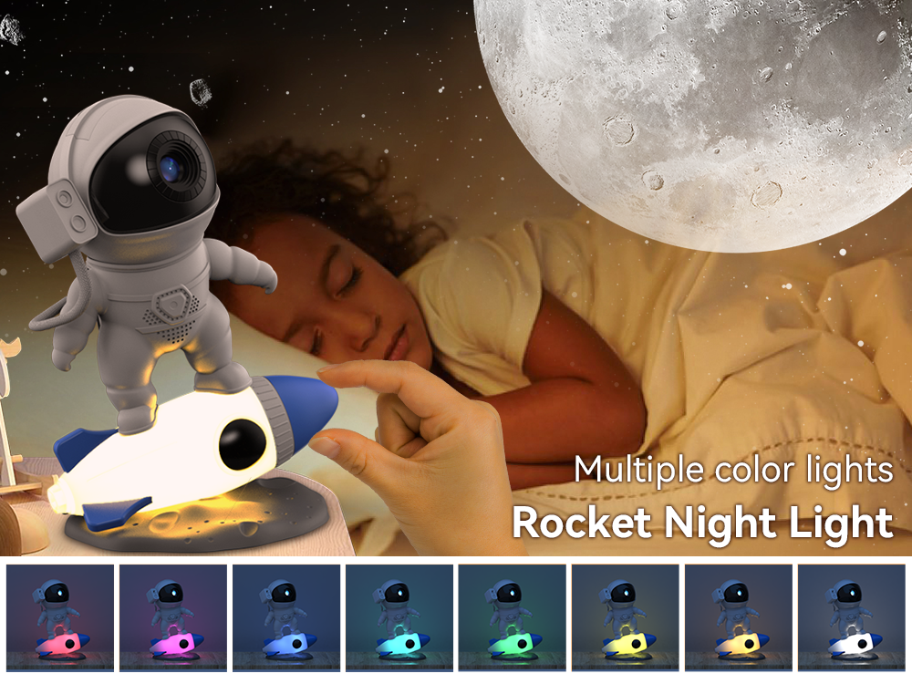 Space Astronaut Projector Lamp, planetarium Sky Projector Galaxy Projection lamp for Kids multicoloured night light