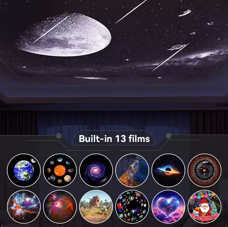 home galaxy projector light and 360 Adjustable Design Meteor and Galaxy projector Black 4K pictures led kids night light