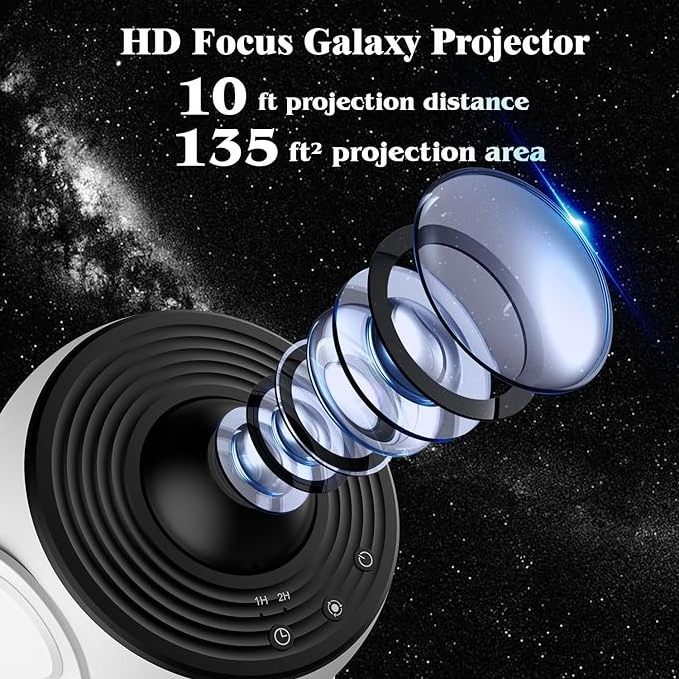 2 in 1 Planetarium starry Galaxy Projector-360 Rotating,Timed star Night Light for Kids,Home Theater,Ceiling,Room Decoration