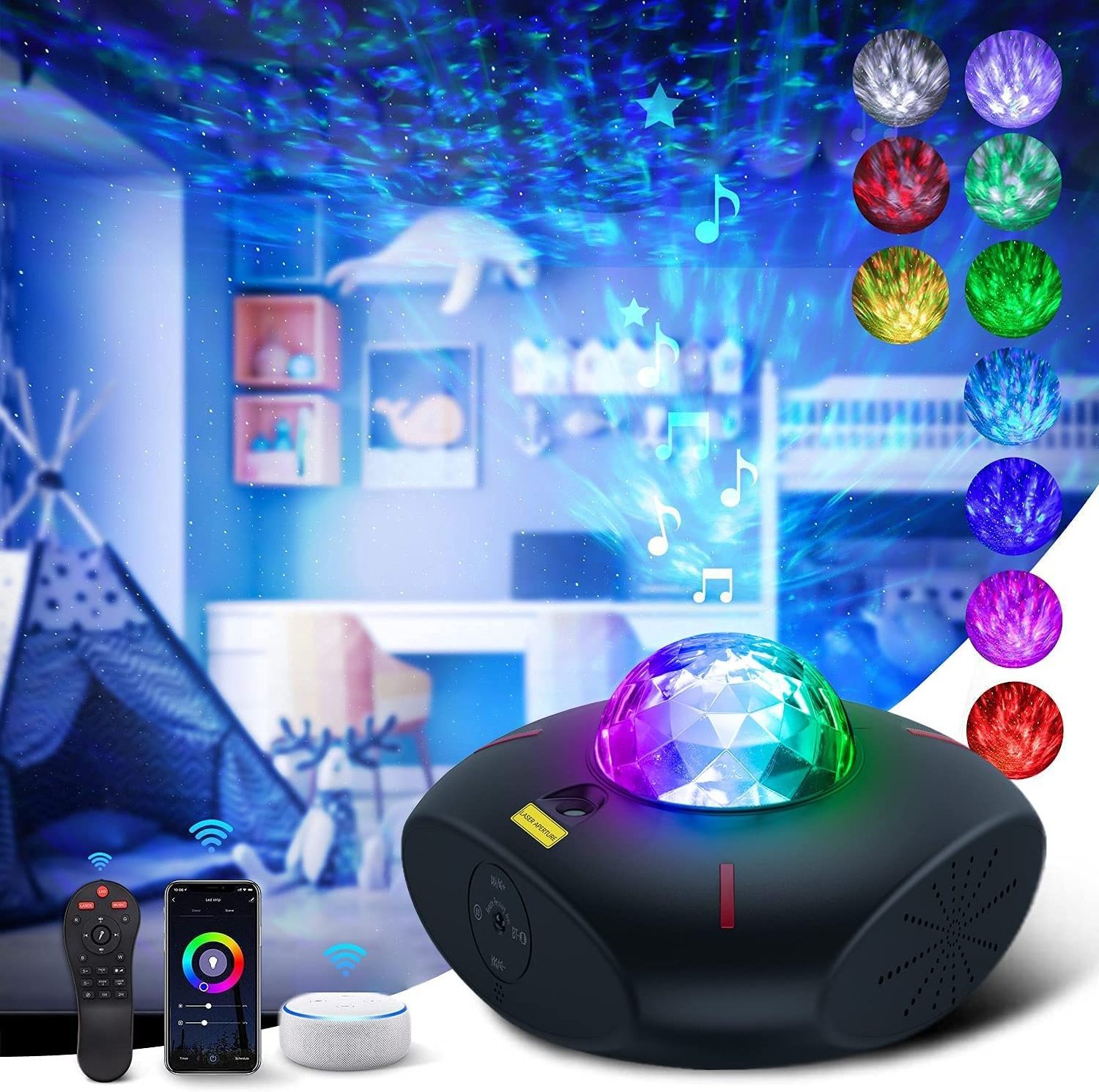 Touch smart led laser star starry projector lamp lights wifi led lighting galaxy kids nebula night light projector for bedroom