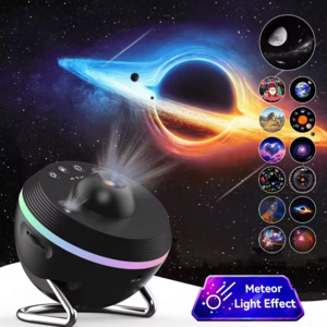 home galaxy projector light and 360 Adjustable Design Meteor and Galaxy projector Black 4K pictures led kids night light