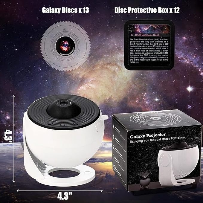 Planetarium Galaxy Star Projector,13 Galaxy films,360 Rotation Night light for Kids Adults Ceiling Bedroom Living Room Decor