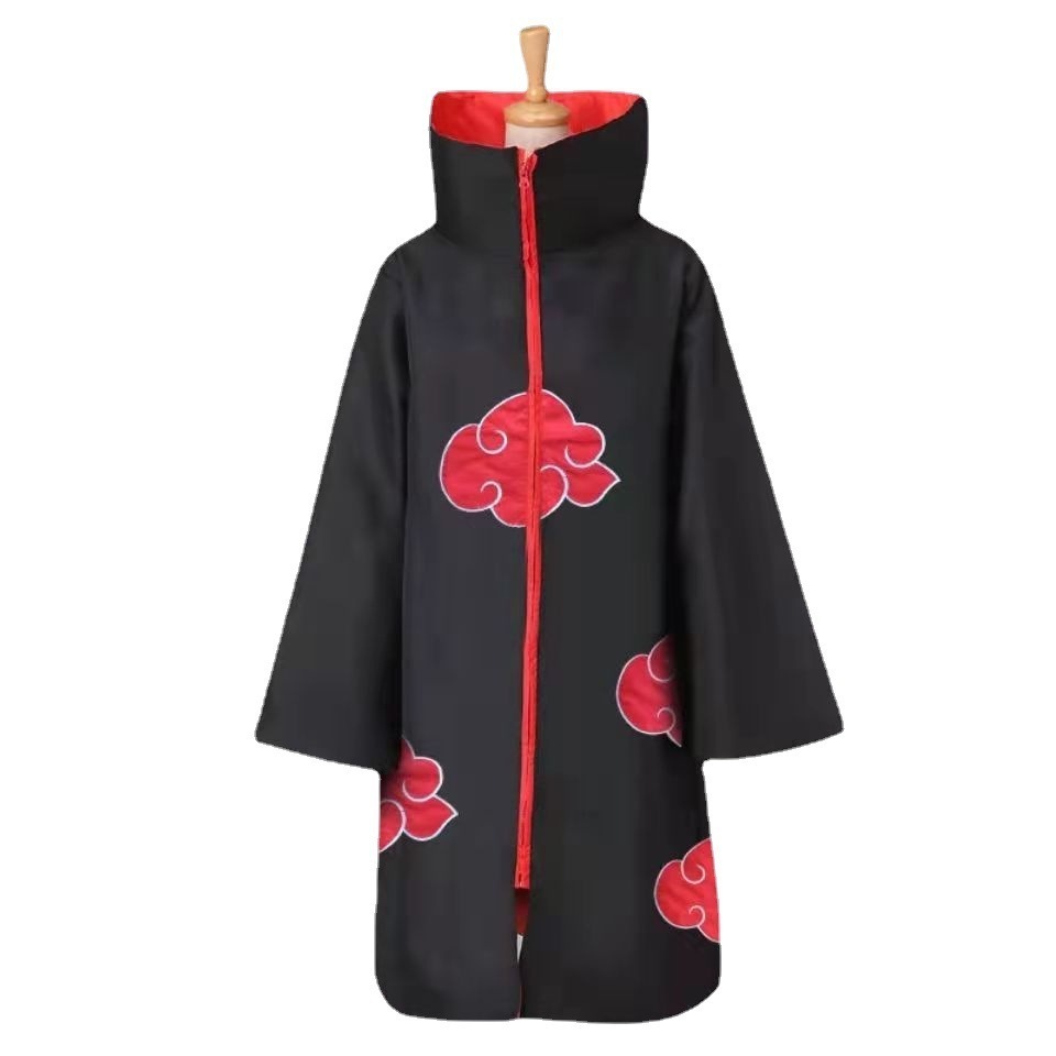 Uchiha Itachi Akatsuki Red Cloud Cloak Anime Narutos Ninja Cosplay Costume Halloween Cloak Adult Child