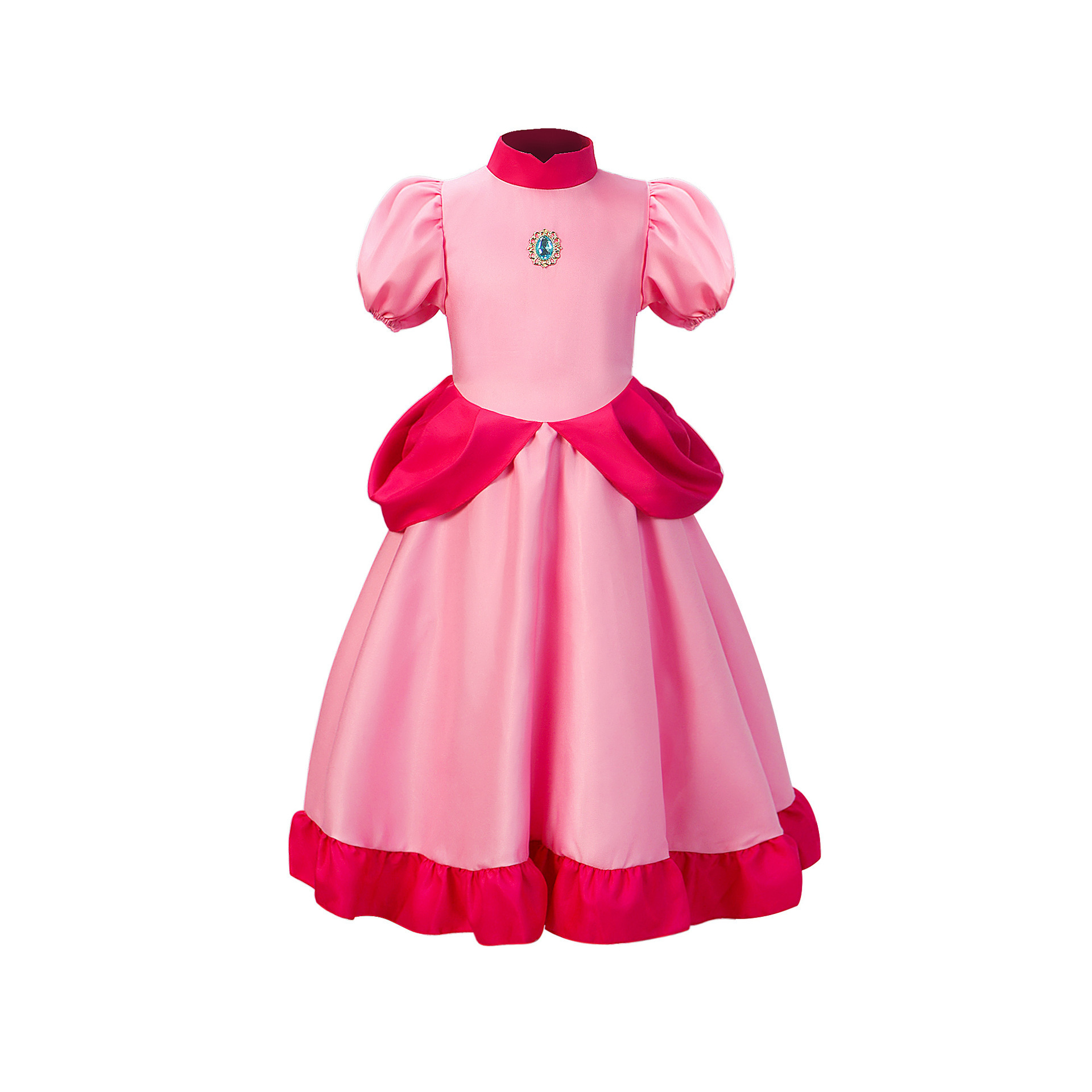 Princess Peach Costume for Adults,Princess Peach Dress for Women, Halloween Costume Dress Up Outfit with Accessories