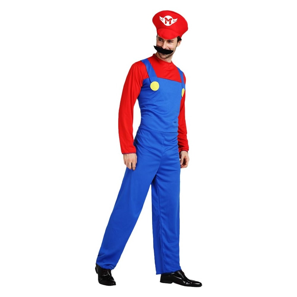 Costume Halloween Plumber Costume Cosplay Jumpsuit for Adult Men Women